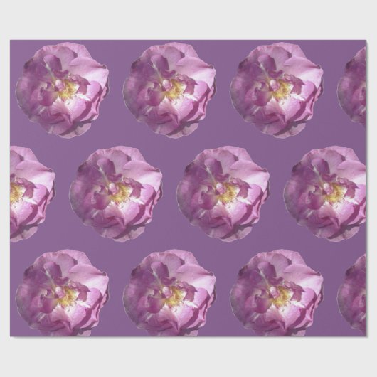 Rosa Roses glänzendes Wrapping Paper Geschenkpapier (Flach)