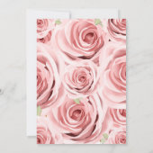 Rosa Roses Gold Glitzer Unicorn Blumenspülung Einladung (Rückseite)