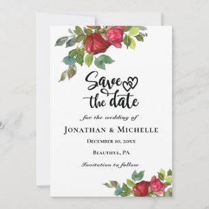 Rosa Roses Grüne Blumenstrauß Save The Date