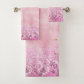 Rosa Roses Grunge Damask - Badetuch Set (Insitu)