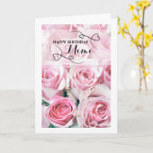 Rosa Roses Happy Birthday Mimi Card Karte (Gelbe Blume)