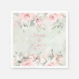 Rosa Roses Hochzeitscocktail Napkins Serviette