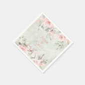 Rosa Roses Hochzeitscocktail Napkins Serviette (Ecke)