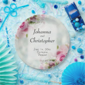 Rosa Roses Hochzeitspapier-Teller Pappteller (Party)