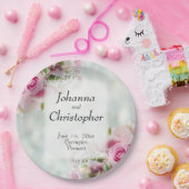 Rosa Roses Hochzeitspapier-Teller Pappteller (Party)
