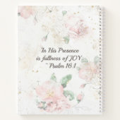 Rosa Roses " "In seiner Gegenwart" Bibelverse Notizblock (Rückseite)