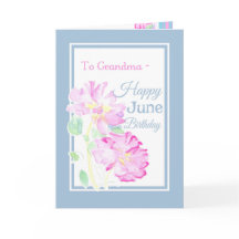Rosa Roses June Birthday Card für Oma