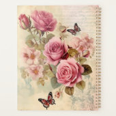 Rosa Roses Junk Journal Style Illustration Classic Planer (Rückseite)