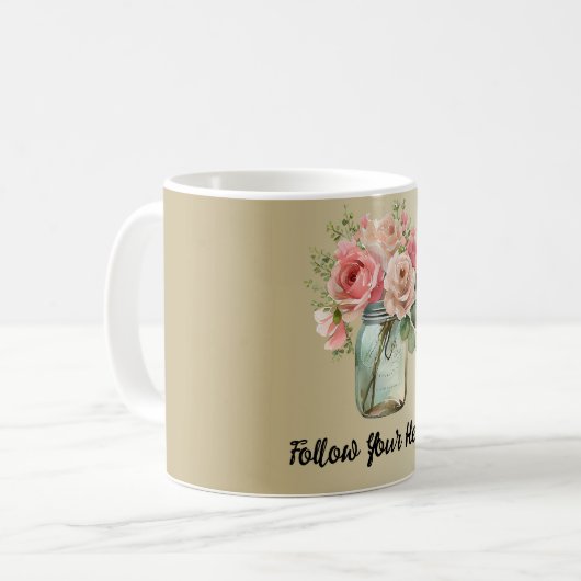 Rosa Roses Kaffeetasse (Vorderseite Links)