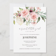 Rosa Roses Kinderdusche Einladung