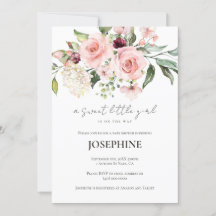 Rosa Roses Kinderdusche Einladung