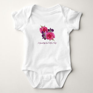 Rosa Roses Lila Orchids Baby Girl Strampler