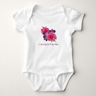 Rosa Roses Lila Orchids Baby Girl Strampler
