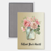 Rosa Roses Magnet (Vorderseite/Rückseite)