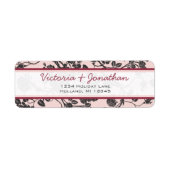 Rosa Roses Match Einladungen Rücksendeadresse Labe (Vorne)