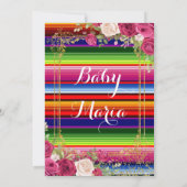 Rosa Roses mexikanische Fiesta Babydusche Einladung (Rückseite)