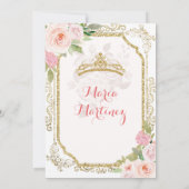 Rosa Roses mexikanische Mis Quince Einladung (Rückseite)