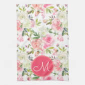Rosa Roses Mit Monogramm Küche Handtuch (Vertikal)