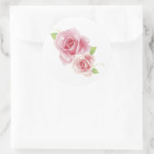 Rosa Roses Niedlich Giro Retro Runder Aufkleber (Tasche)
