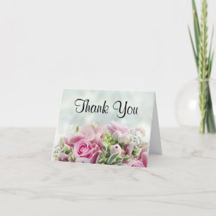 Rosa Roses & Peony Buds Elegant Einfach Danke C