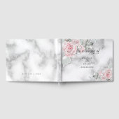Rosa Roses Pewter Watercolor BarefootBride™ Gästebuch (Voll)
