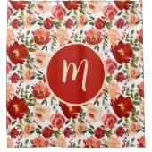 Rosa Roses Poppies Trendy Girly Shower Vorhang (Vorderseite)