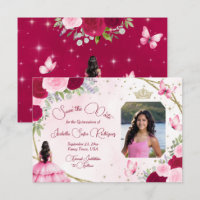Rosa Roses Princess Butterfly & Foto Quinceanera