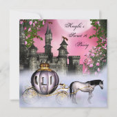 Rosa Roses Princess Sweet 16 Party Einladung (Vorderseite)