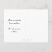 Rosa Roses Ribbons Locket Glitzer Save the Date Ankündigungspostkarte (Rückseite)