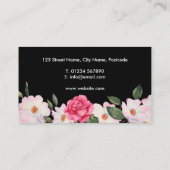 Rosa Roses Roses Ballerina Schwarz Visitenkarte (Rückseite)