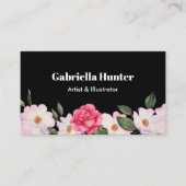 Rosa Roses Roses Ballerina Schwarz Visitenkarte (Vorderseite)