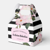 Rosa Roses Roses Blumenrosa Streifen Geschenkschachtel (Rückseite)