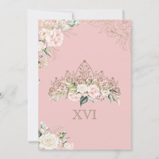 Rosa Roses Roses Roses Roses Rodelbahn 16 . Geburt Einladung (Rückseite)