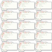 Rosa Roses Sage Green Brautparty Mailing Lables Aufkleber (Vorderseite)