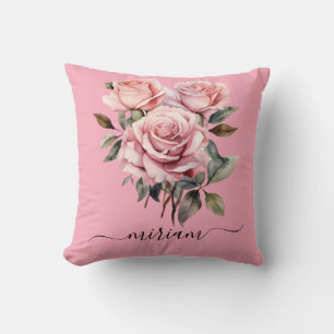 Rosa Roses Sage Green Classic Floral Kissen