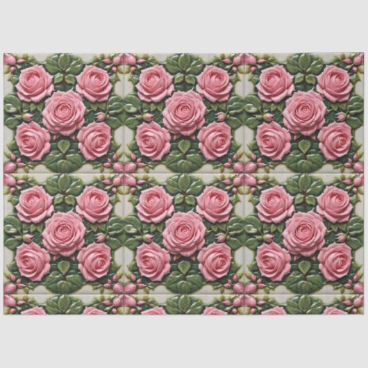 Rosa Roses Schöne Sammlung Moderne Kunst Seidenpapier (Vorderseite)