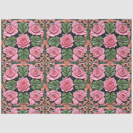 Rosa Roses Schöne Sammlung Seidenpapier (Vorderseite)