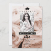 Rosa Roses Shabby Chic Abschluss Foto Party Einladung (Vorderseite)