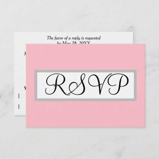Rosa Roses Silver Wedding RSVP (Vorne/Hinten)