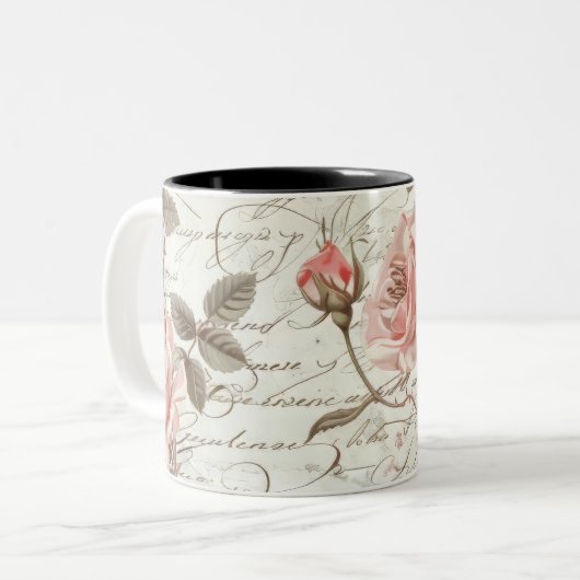 Rosa Roses Tasse (Vorderseite Links)