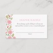 Rosa Roses Tee Party Diaper Raffle Begleitkarte (Vorderseite)