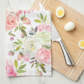 Rosa Roses Vintager Blumenstil Küchentücher (Viertel Falte)