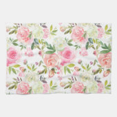 Rosa Roses Vintager Blumenstil Küchentücher (Horizontal)