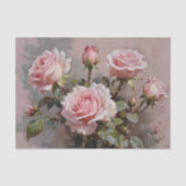 Rosa Roses Wasserfarbe Dekoute Seidenpapier (Vorderseite)