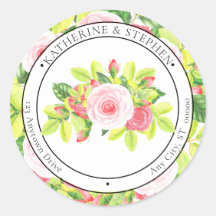 Rosa Roses Watercolor Boho Rücksendeadresse