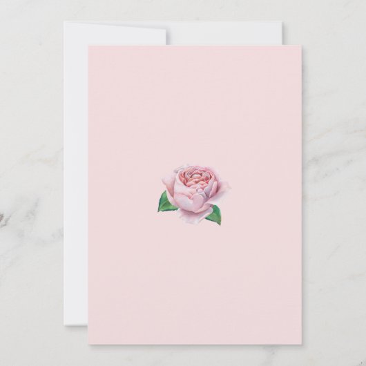 Rosa Roses Watercolor Einladungen für Hochzeiten (Rückseite)