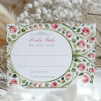 Rosa Roses Watercolor Floral Wedding RSVP Card