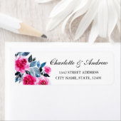 Rosa Roses Watercolor Hochzeitsstimmung Rücksendea (Insitu)