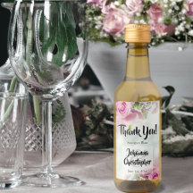 Rosa Roses Wedding Mini Wein Flaschen Etiketten