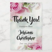 Rosa Roses Wedding Mini Wein Flaschen Etiketten (Einzelnes Label)